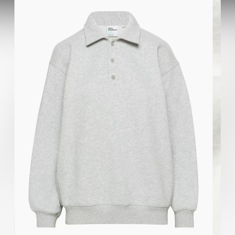 Aritzia TNA cozyaf boyfriend polo sweatshirt